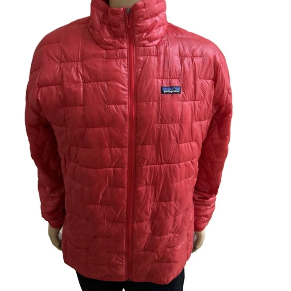 Patagonia Micro Puff Jacket Men XL Fire Red Regular Fit YKK - Picture 1 of 11
